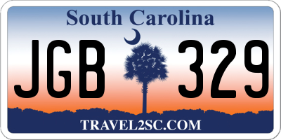 SC license plate JGB329