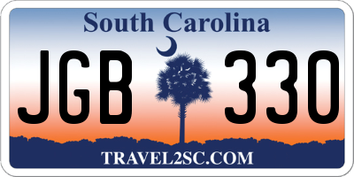 SC license plate JGB330