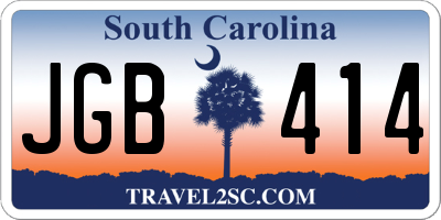 SC license plate JGB414