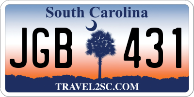 SC license plate JGB431