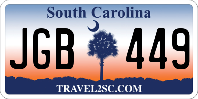 SC license plate JGB449