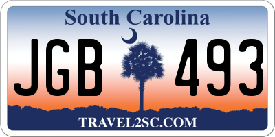 SC license plate JGB493