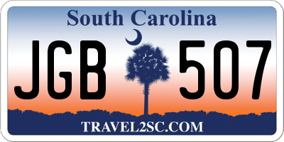 SC license plate JGB507