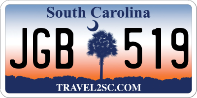 SC license plate JGB519