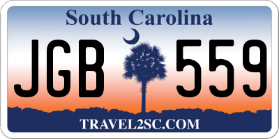 SC license plate JGB559