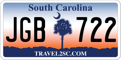 SC license plate JGB722
