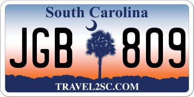 SC license plate JGB809