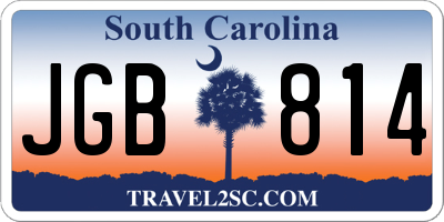 SC license plate JGB814