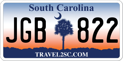 SC license plate JGB822
