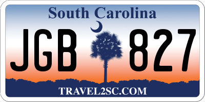 SC license plate JGB827