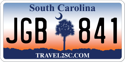SC license plate JGB841
