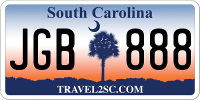 SC license plate JGB888