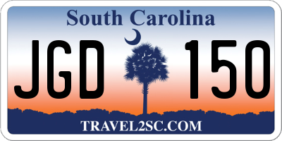 SC license plate JGD150