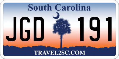 SC license plate JGD191