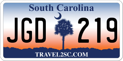 SC license plate JGD219