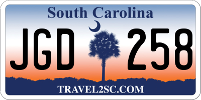 SC license plate JGD258