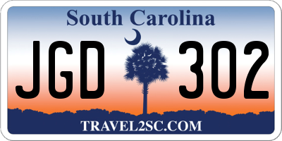 SC license plate JGD302