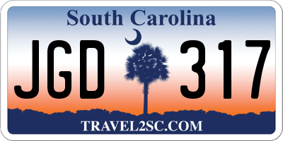 SC license plate JGD317