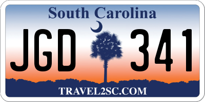 SC license plate JGD341