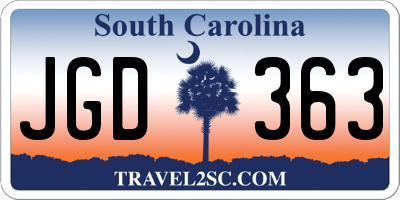 SC license plate JGD363