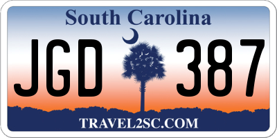 SC license plate JGD387