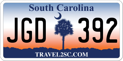 SC license plate JGD392