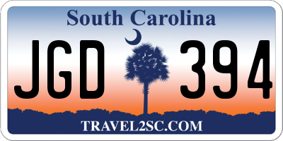 SC license plate JGD394