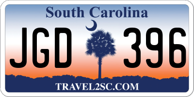 SC license plate JGD396