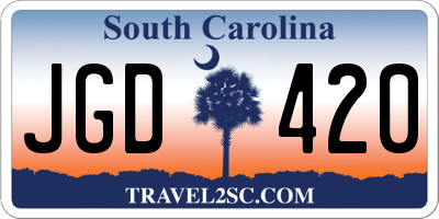SC license plate JGD420