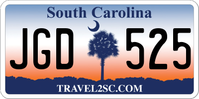SC license plate JGD525