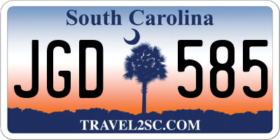 SC license plate JGD585