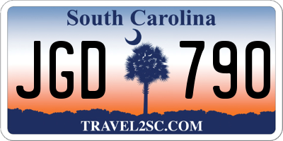 SC license plate JGD790