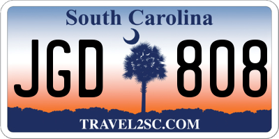 SC license plate JGD808