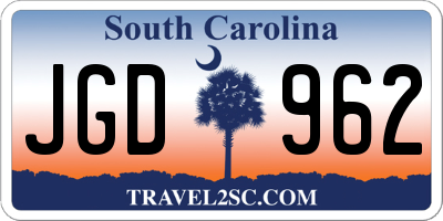 SC license plate JGD962