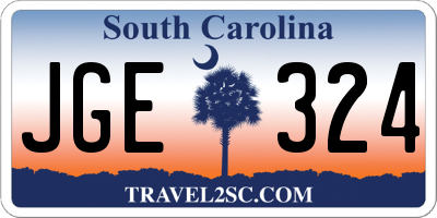 SC license plate JGE324