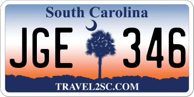 SC license plate JGE346