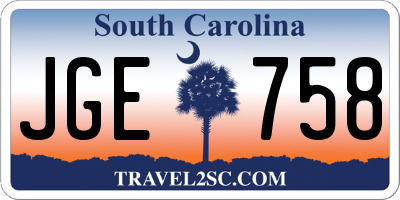 SC license plate JGE758