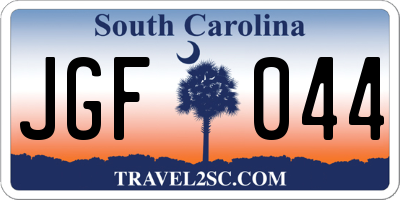 SC license plate JGF044