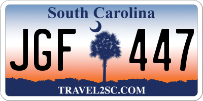 SC license plate JGF447