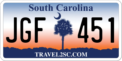 SC license plate JGF451