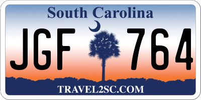 SC license plate JGF764