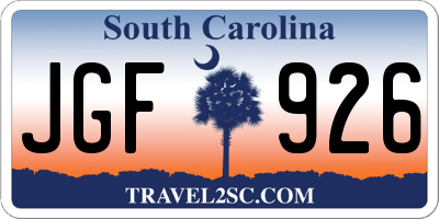 SC license plate JGF926