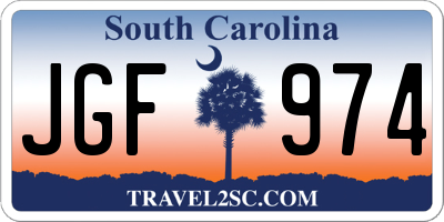 SC license plate JGF974