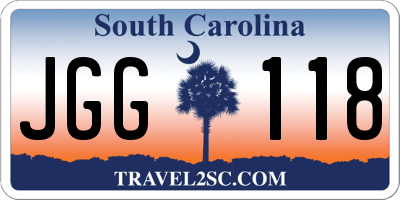 SC license plate JGG118