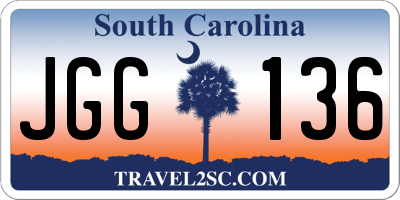 SC license plate JGG136