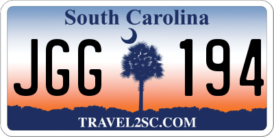 SC license plate JGG194