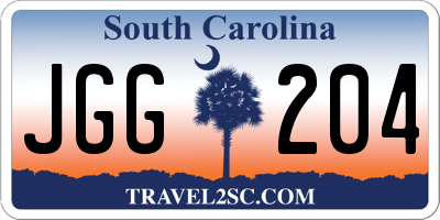 SC license plate JGG204