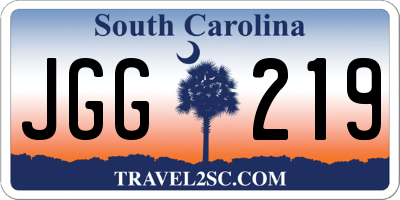 SC license plate JGG219