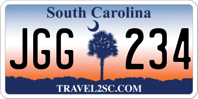 SC license plate JGG234