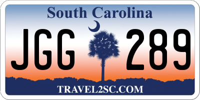 SC license plate JGG289